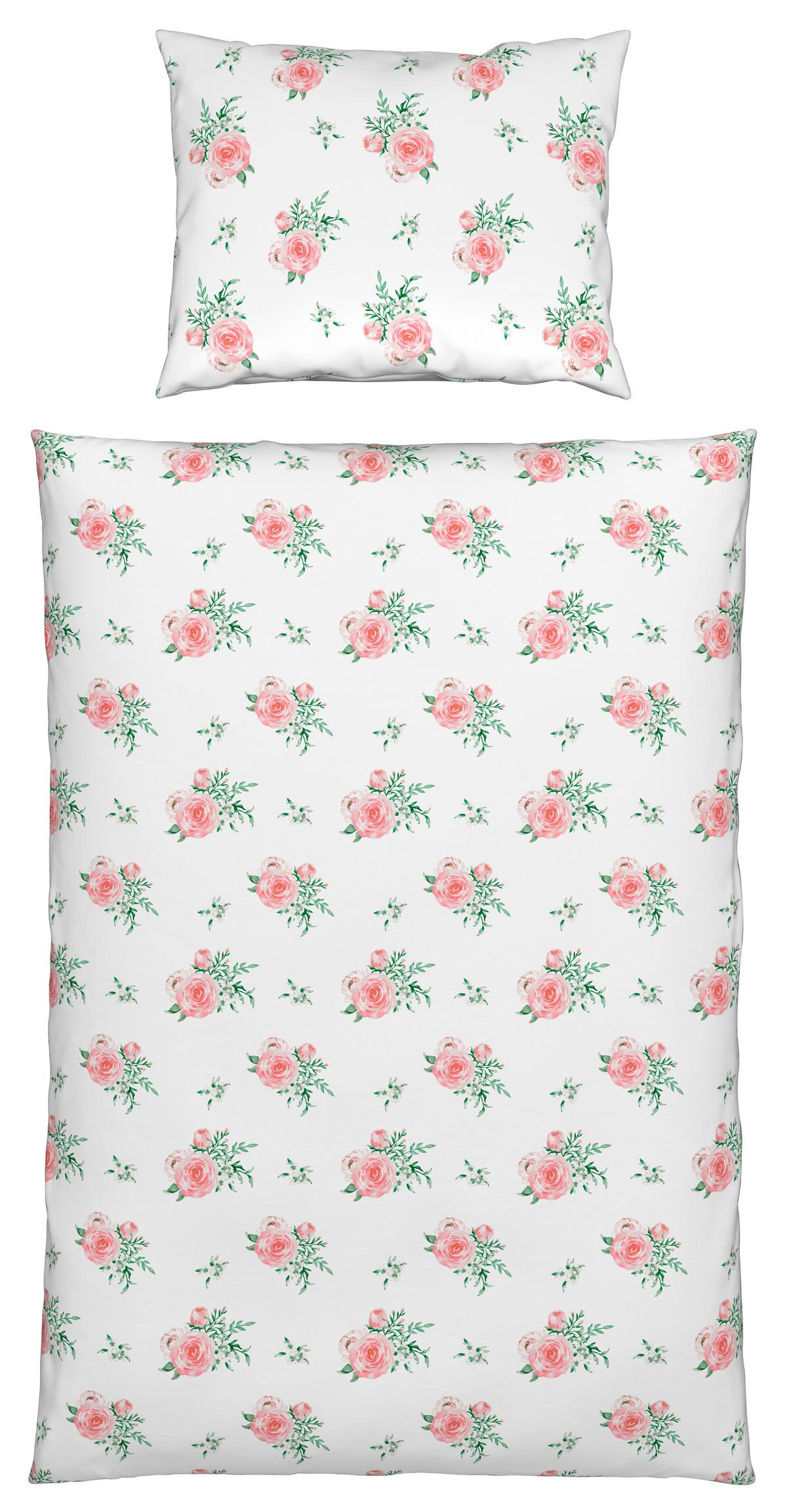 Ágyneműhuzat-garnitúra Christa - pink/fehér, Romantik / Landhaus, textil - James Wood