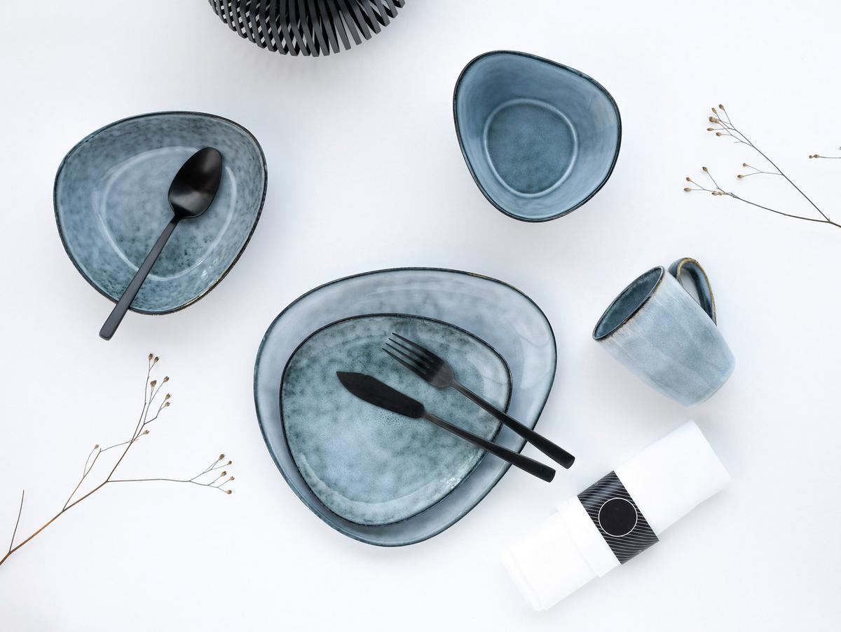 Kombiservice Cloudy Stone 2 Personen Geschirr Set - Grau, Trend, Keramik (34/29,5/36cm) - Creatable