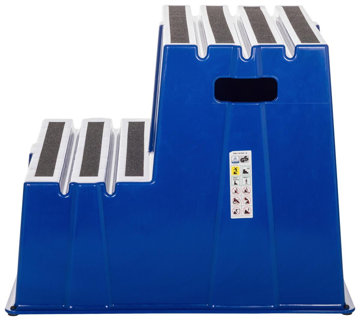 Tritthocker Tio-E2 - Blau, Basics, Kunststoff (57/51/65cm) - MID.YOU