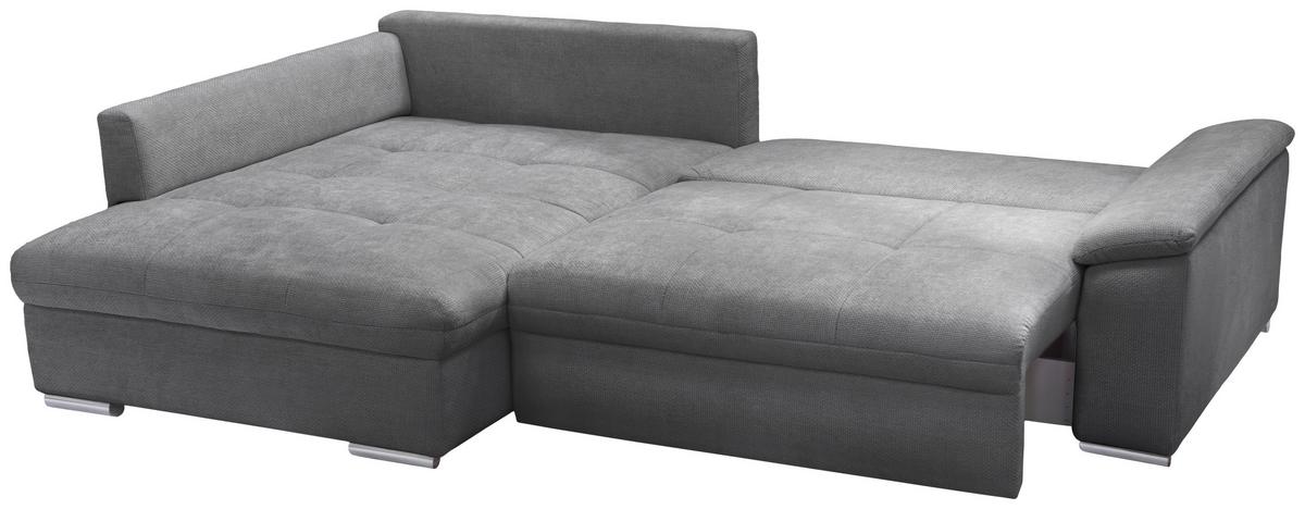Ecksofa Casa Grande, Grau Schenkel: 178x268 cm - Silberfarben/Hellgrau, Design, Textil (178/268cm) - Livetastic