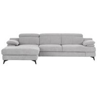 Ecksofa Titus Silberfarben Chenille - Silberfarben/Schwarz, Design, Textil (178/291cm) - Livetastic