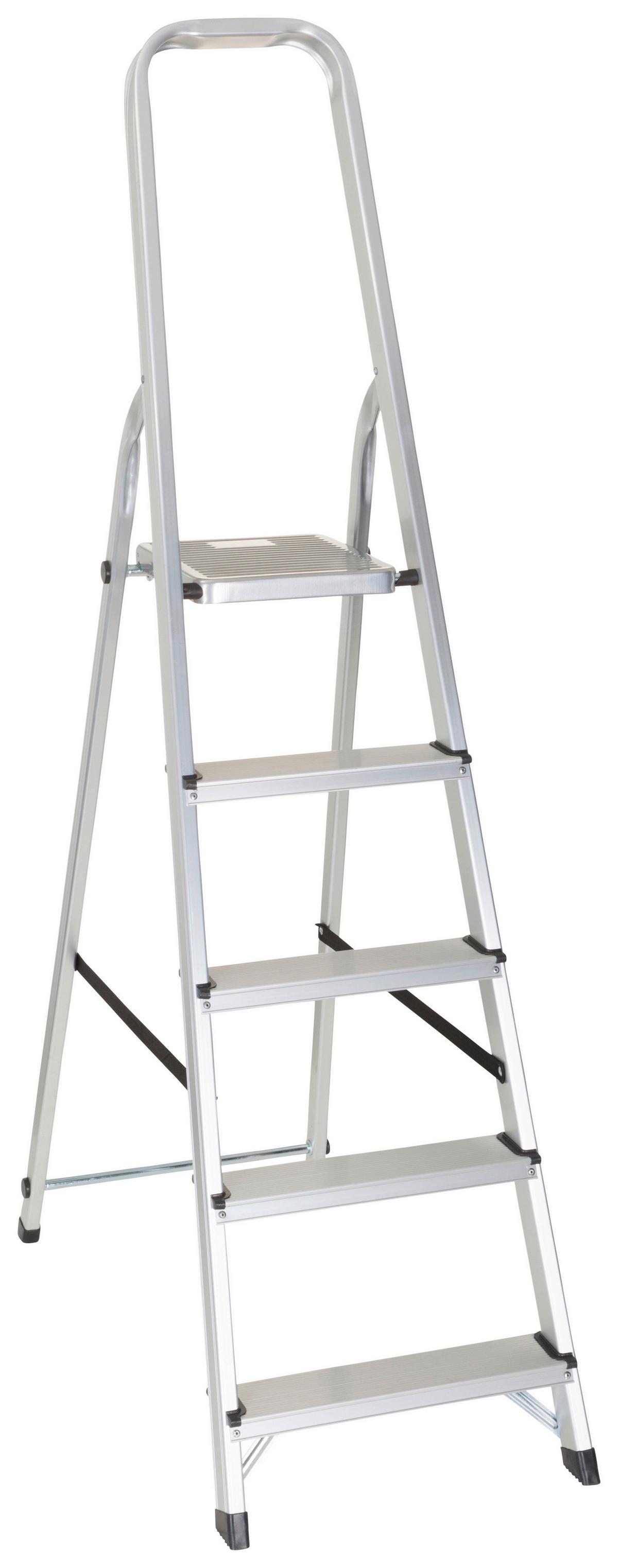 Klapptrittleiter Solid IIi - Alufarben, Basics, Metall (44/170/12cm) - MID.YOU