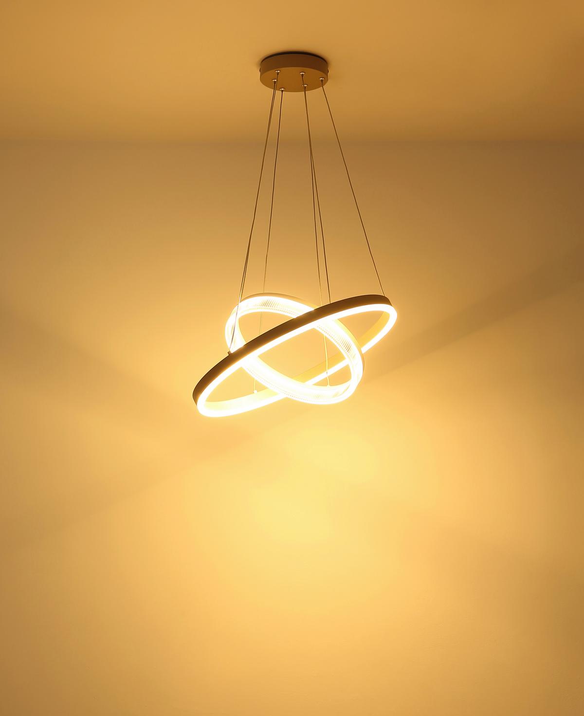 LED-Hängeleuchte 3000k, 30w - Sandfarben/Transparent, Design, Kunststoff/Metall (50/150cm) - Globo