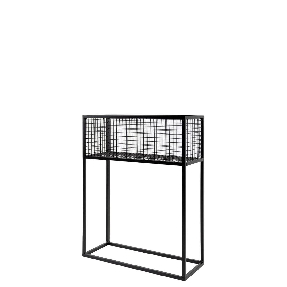 Blumenständer Aluminium Schwarz BxHxT: 60x75x23 Cn - Schwarz, Basics, Metall (60/75/23cm)