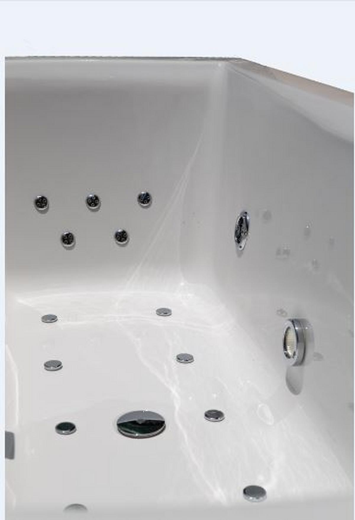 Whirlpool Badewanne Orient BxHxT 80x47x180 cm Mit 11 Düsen - Weiß, Basics (80/47/180cm)