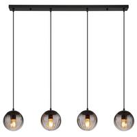 Hängeleuchte 15216-4 - Klar/Schwarz, Design, Glas/Kunststoff (104,5/17/120cm) - Globo