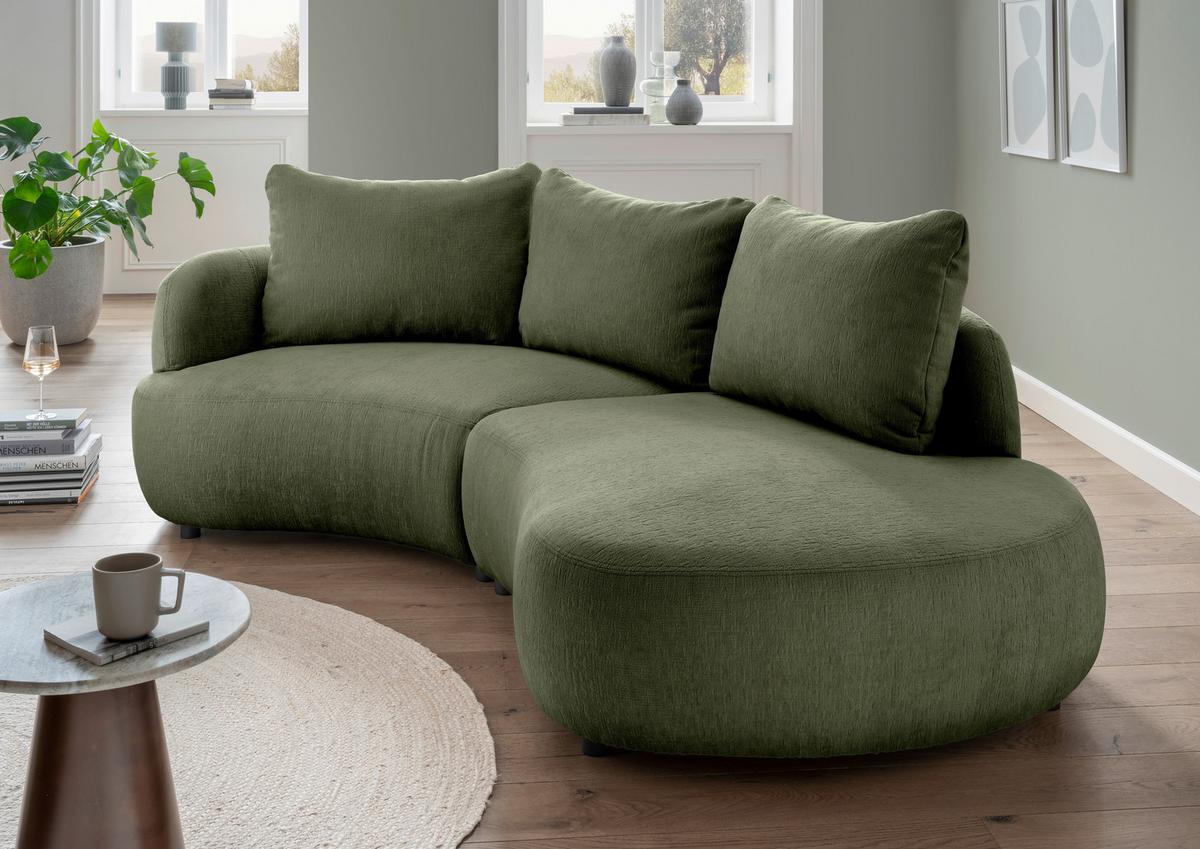 Ecksofa Doppo, Grün S: 139x250 cm - Schwarz/Grün, MODERN, Textil (139/250cm) - Livetastic