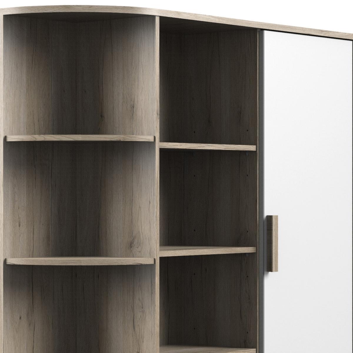 Sarokszekrény Cariba 124/199 Cm - San Remo tölgy/fehér, Design, faalapú anyag (124/199/148cm) - MID.YOU