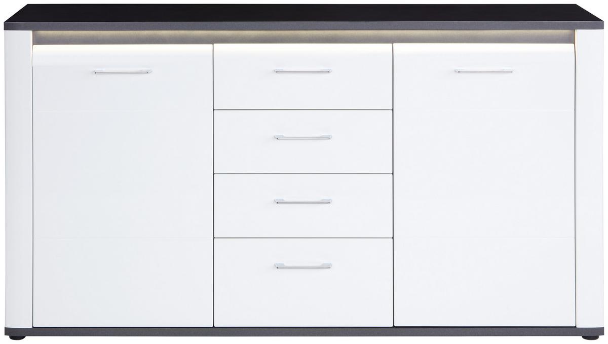 KOMODA ALASSIO ALSK09 - čierna/biela, Modern, kompozitné drevo/plast (156,3/86,2/40,5cm) - Luca Bessoni