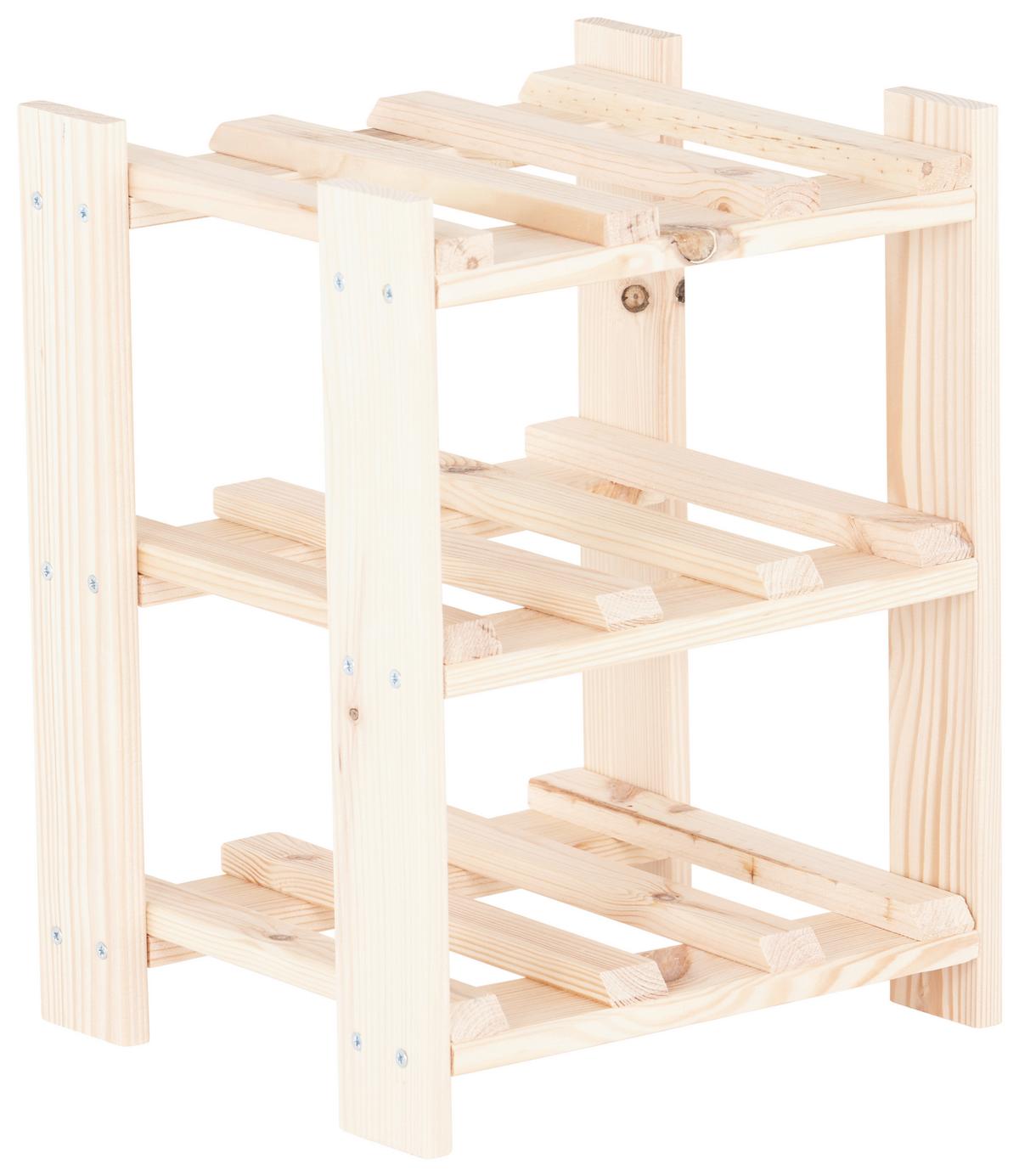 Weinregal Kiefer teilmassiv 9 Flaschen BxH: 31,5x39 cm - Kieferfarben, MODERN, Holz (31,5/39/26cm)
