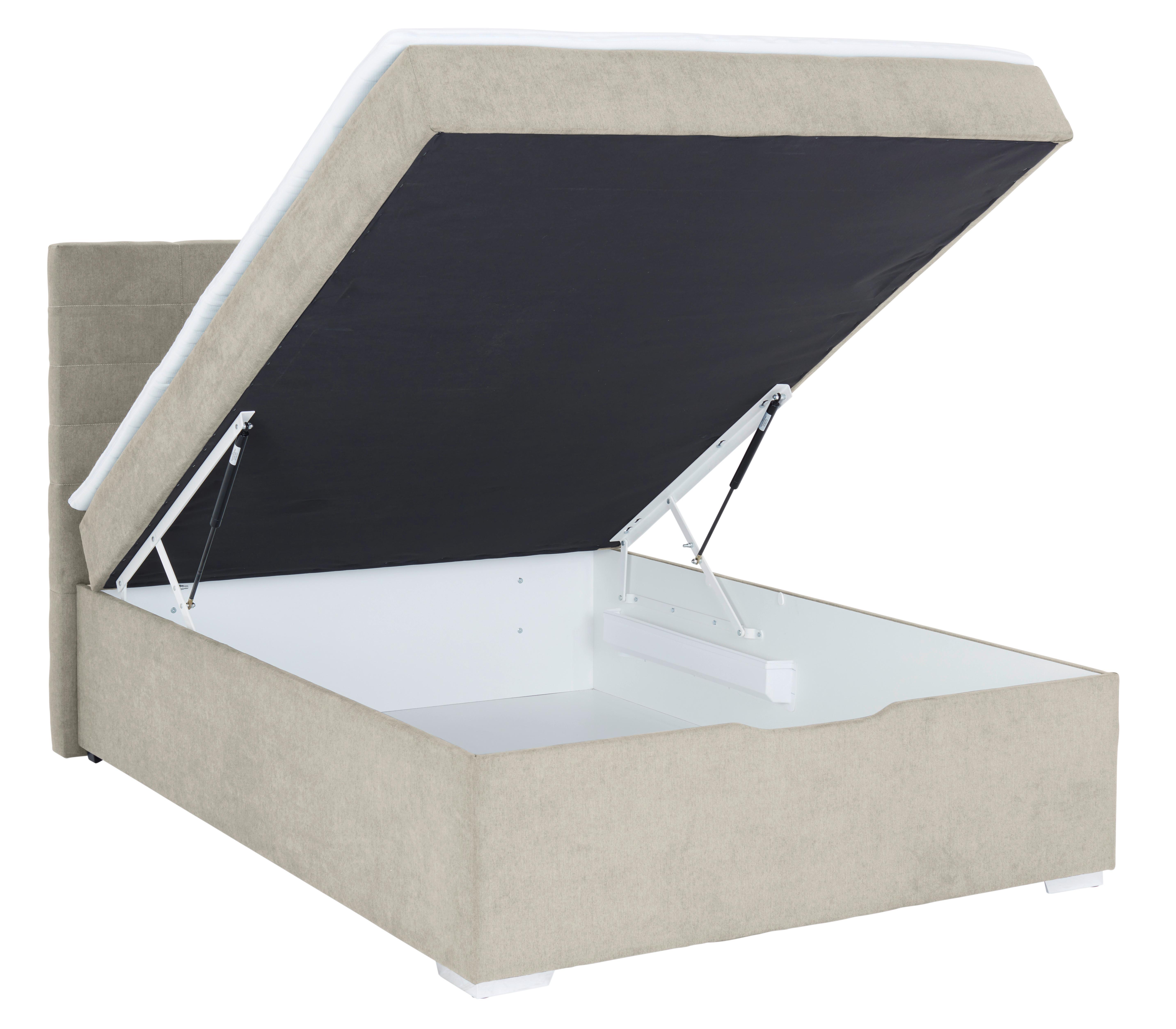 Polsterbett Adria - Chromfarben/Beige, KONVENTIONELL, Holz/Textil (140/200cm)