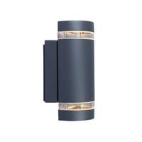 Außenwandleuchte Focus 35w Glas Aluminium, Wandmontage - Klar/Anthrazit, Design, Glas/Metall (11/23,5/10,9cm)