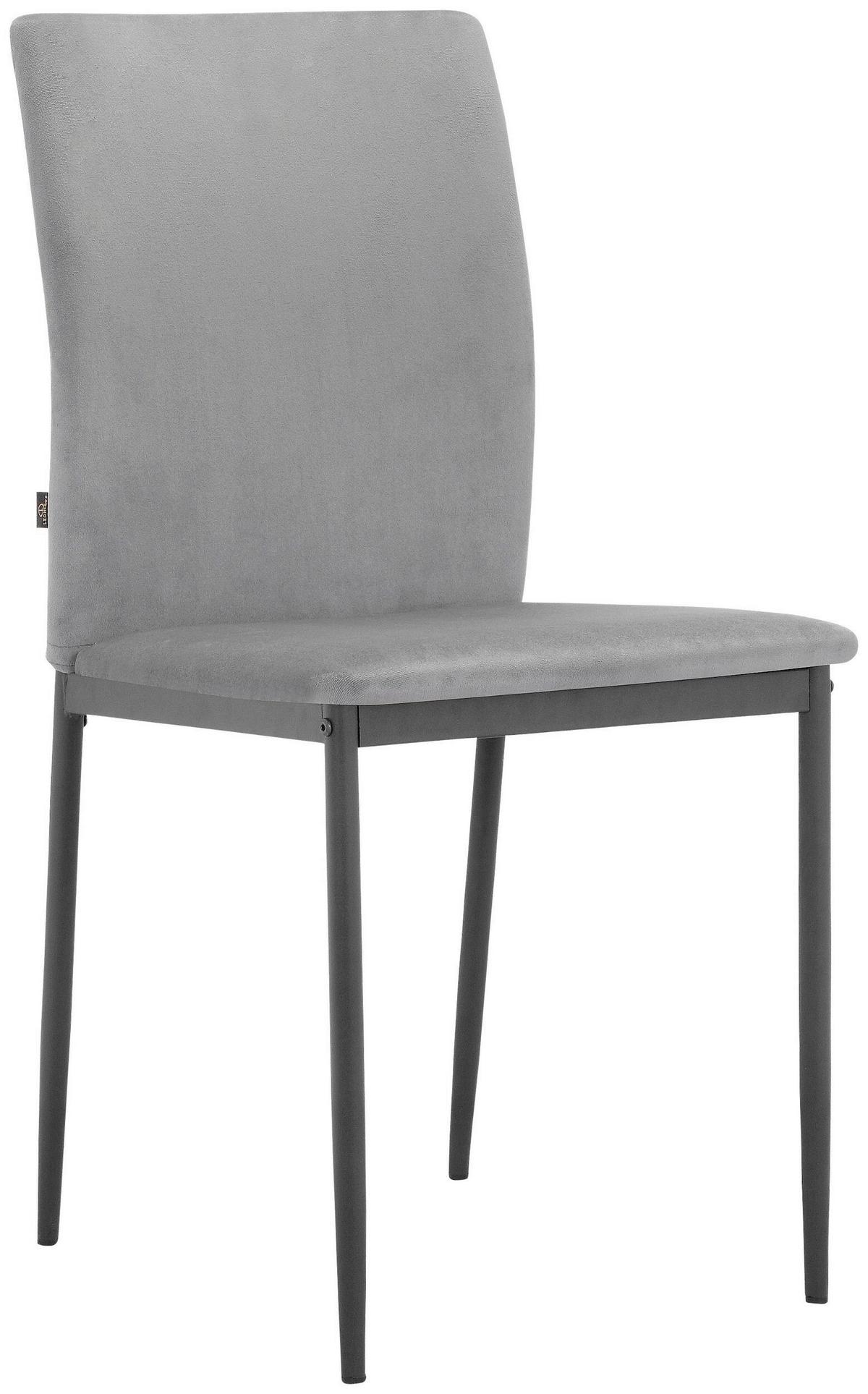 Stuhl-Set Pavia Anthrazit B: 44cm 4--Teilig - Anthrazit/Schwarz, Design, Textil/Metall (44/88/51cm) - MID.YOU