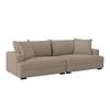 Megasofa Pelle-Megasofa - Taupe/Wengefarben, Trend, Textil (261/124cm) - Luca Bessoni