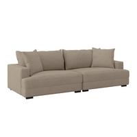 Megasofa Pelle-Megasofa - Taupe/Wengefarben, Trend, Textil (261/124cm) - Luca Bessoni
