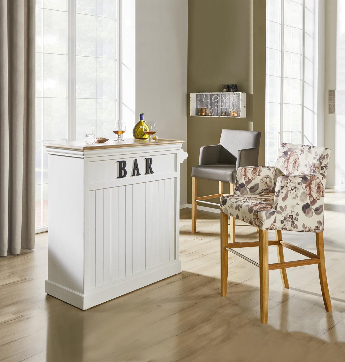 Barový stůl ve venkovském stylu Remy, bílý - bílá, Romantický / Rustikální, dřevo/kompozitní dřevo (106/45,5/110,5cm)