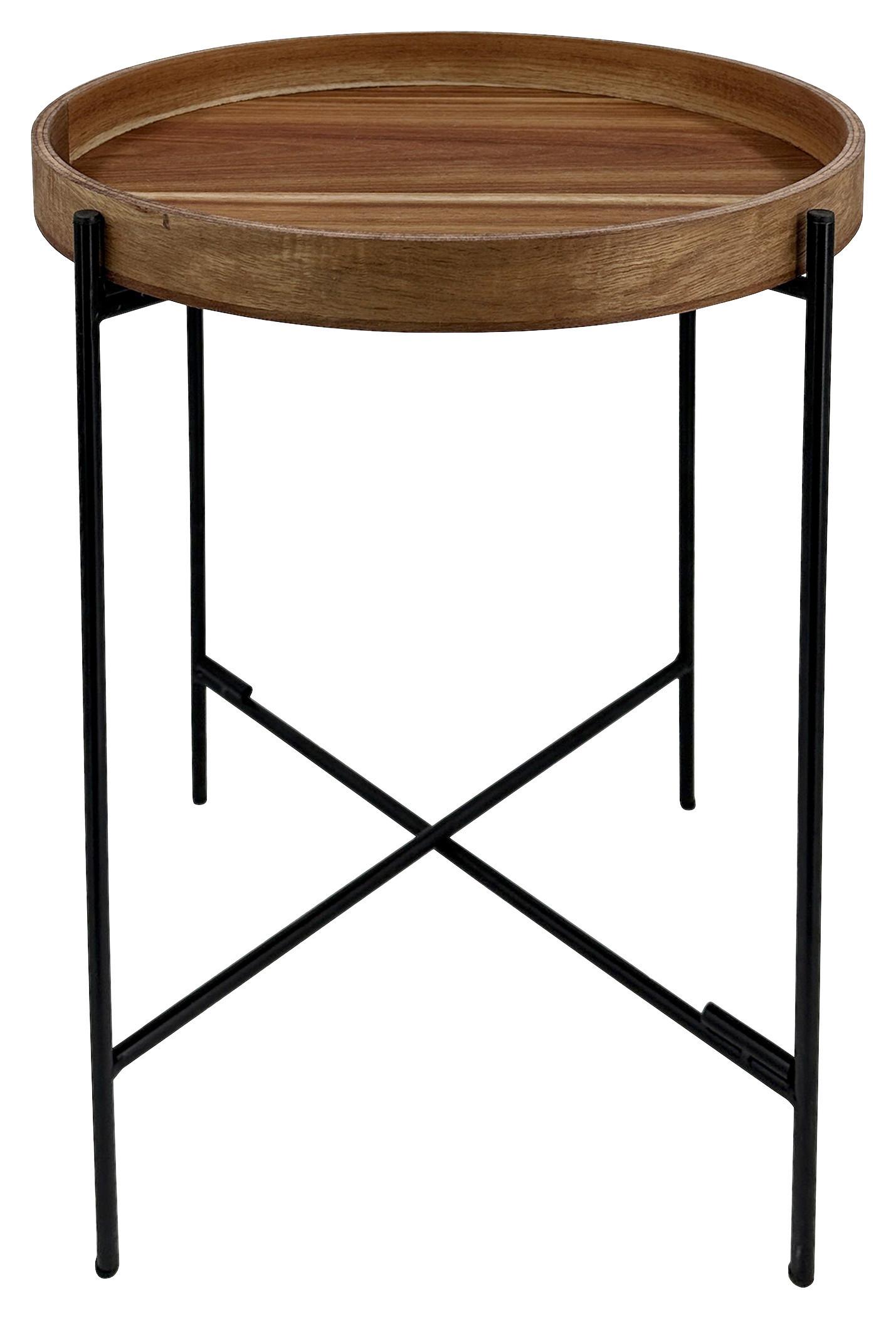Beistelltisch Klapp - Schwarz/Akaziefarben, MODERN, Holz/Holzwerkstoff (40/49cm)