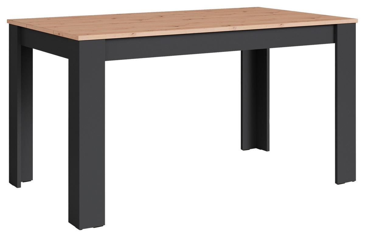Esstisch Nori Eiche Artisan/anthrazit B:80cm - Anthrazit/Eiche Artisan, LIFESTYLE, Holzwerkstoff (120/80/75cm) - MID.YOU