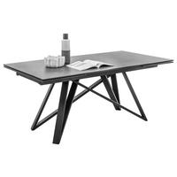 Esstisch Ausziehbar Charly 180x75 Cm Glasplatte Anthrazit - Anthrazit/Schwarz, Design, Glas/Keramik (180/95/75cm) - MID.YOU