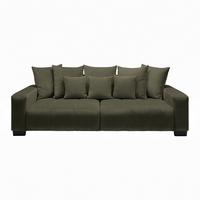 Velká pohovka MATTEO, olivově zelená tkanina LEGACY - černá/olivově zelená, Moderní, dřevo (246/93/124cm)