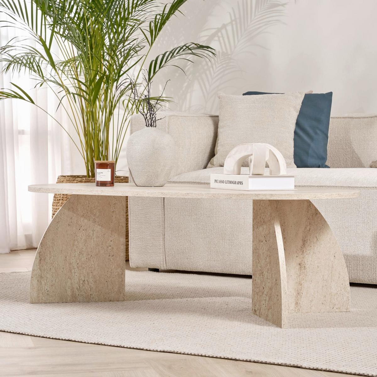 COUCHTISCH Travertine B: 120cm - MODERN, Holzwerkstoff (120/40/60cm)