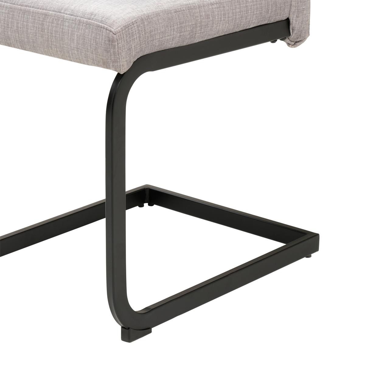 Schwingstuhl Tilos Samt Hellgrau, B: 41 Cm - Hellgrau/Schwarz, KONVENTIONELL, Textil/Metall (41/98/55cm) - MID.YOU