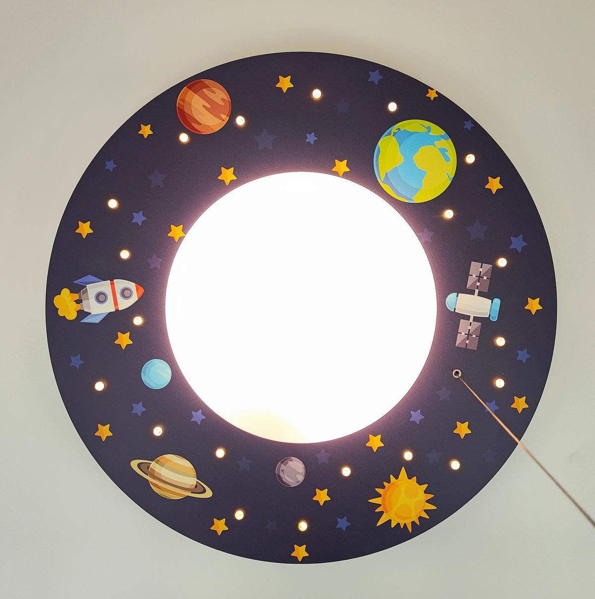 Kinderdeckenleuchte 7003 - Deckenleuchte Weltall - Multicolor/Weiß, Basics, Holzwerkstoff/Kunststoff (54/11cm) - Niermann