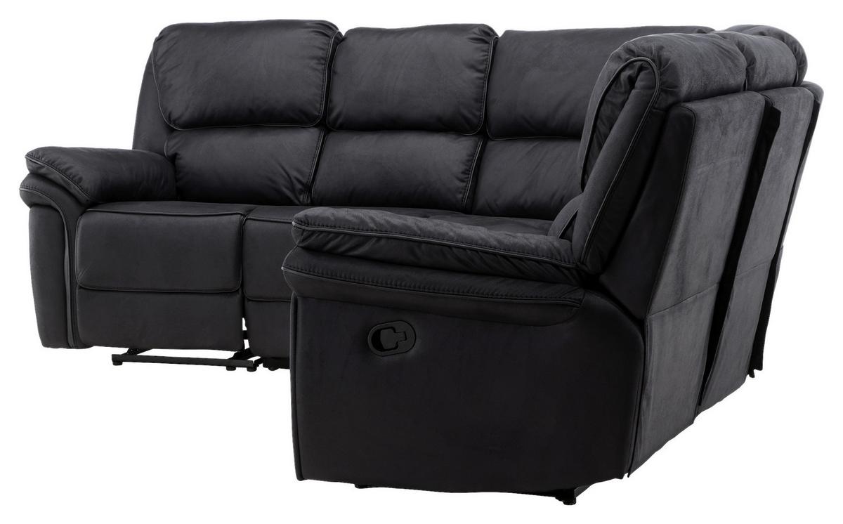 Ecksofa Saranda - Schwarz, Design, Textil (338/338cm) - Livetastic