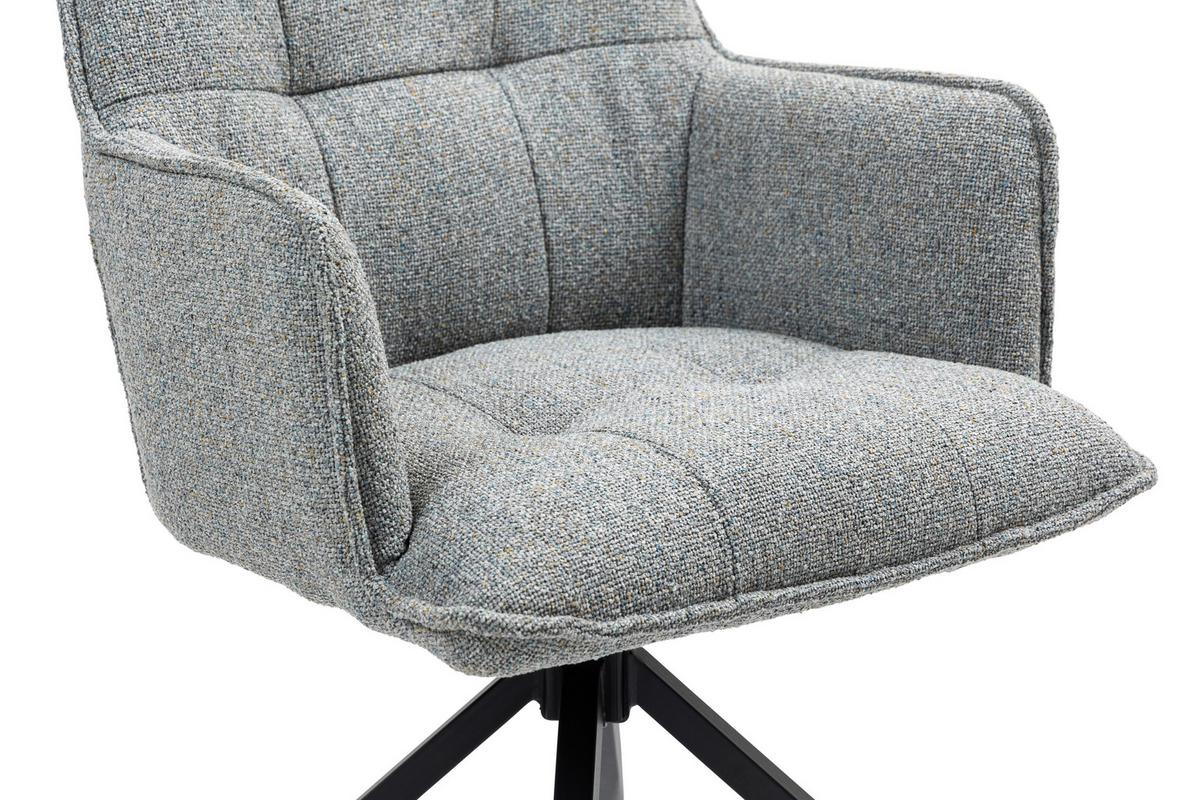 Armlehnstuhl Lilith Grau Sitzfl. 180° drehbar, B: 59cm - Schwarz/Grau, KONVENTIONELL, Textil/Metall (59/89,5/63cm) - MID.YOU