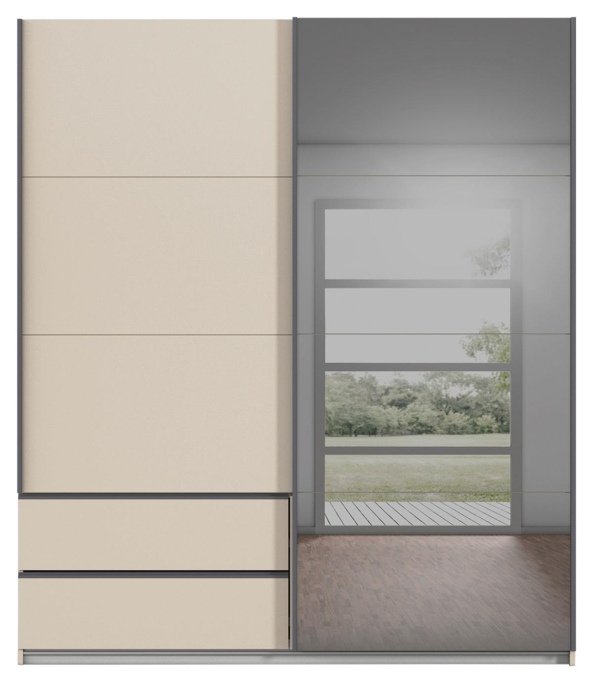 Šatníková skriňa ELARA - sivá/biela, Konventionell, kompozitné drevo (181/210/62cm) - Premium Living