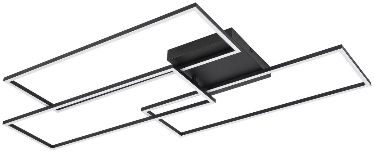 LED-Deckenleuchte Hava L: 108 cm - Schwarz, Design, Kunststoff/Metall (108/56/7,5cm) - Luca Bessoni