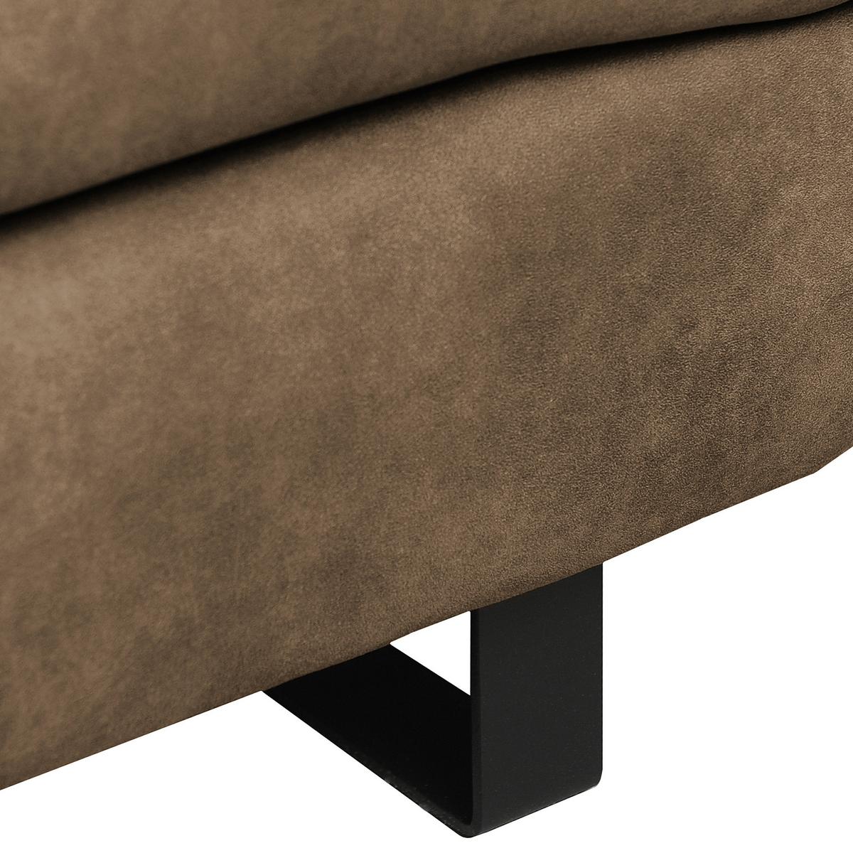 3-Stizer-Sofa Jovanna Schlammfarben B: 218 cm - Schlammfarben/Schwarz, Design, Textil (218/78/88cm) - MID.YOU