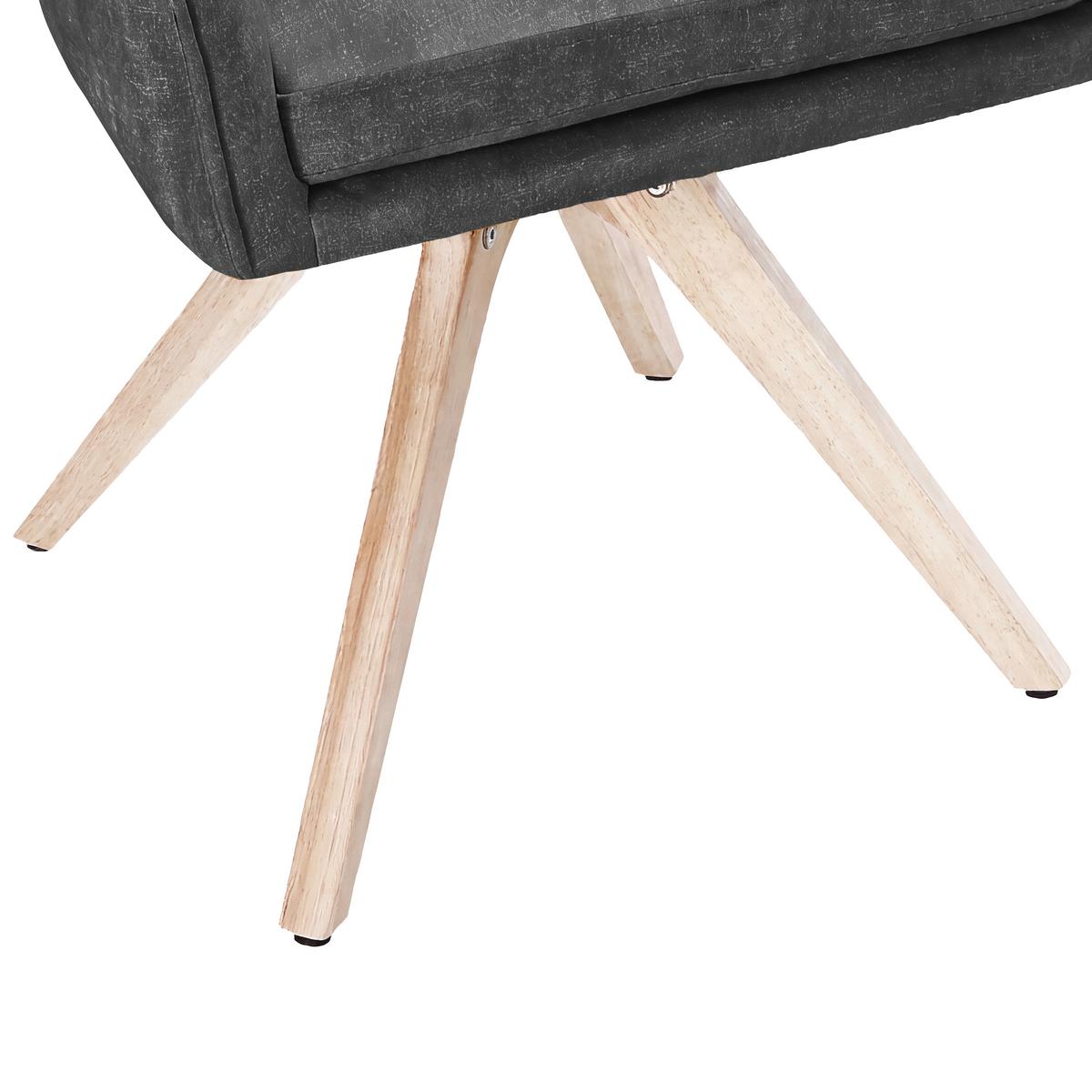 Polsterstuhl Lisa Samt Schwarz Echtholz Beine - Schwarz/Naturfarben, KONVENTIONELL, Holz/Textil (62/83/63cm)
