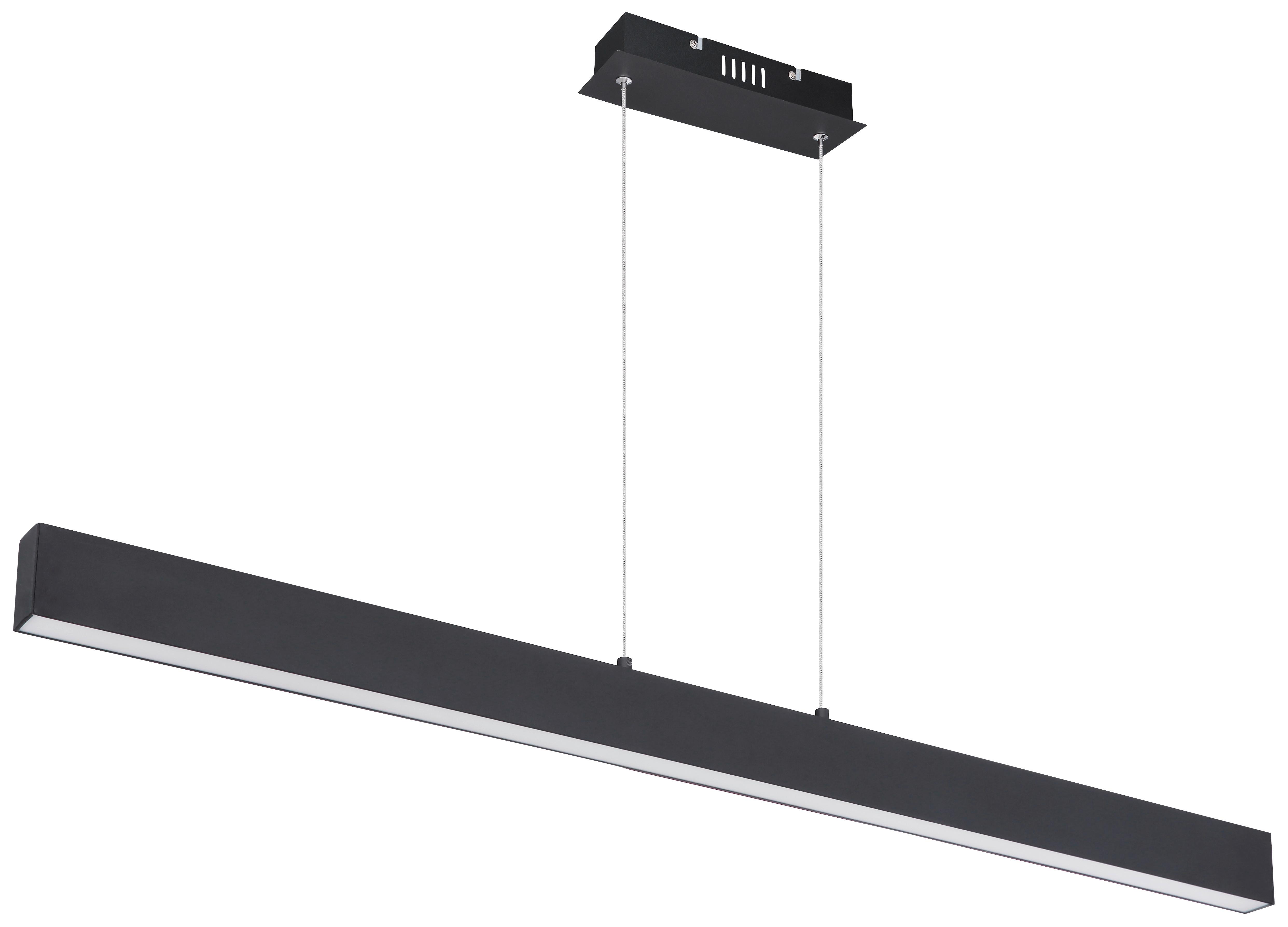 Led-hängeleuchte Verena H: 120 Cm 1-Flammig, Dimmbar - Opal/Schwarz, Design, Kunststoff/Metall (121/8/120cm) - Globo