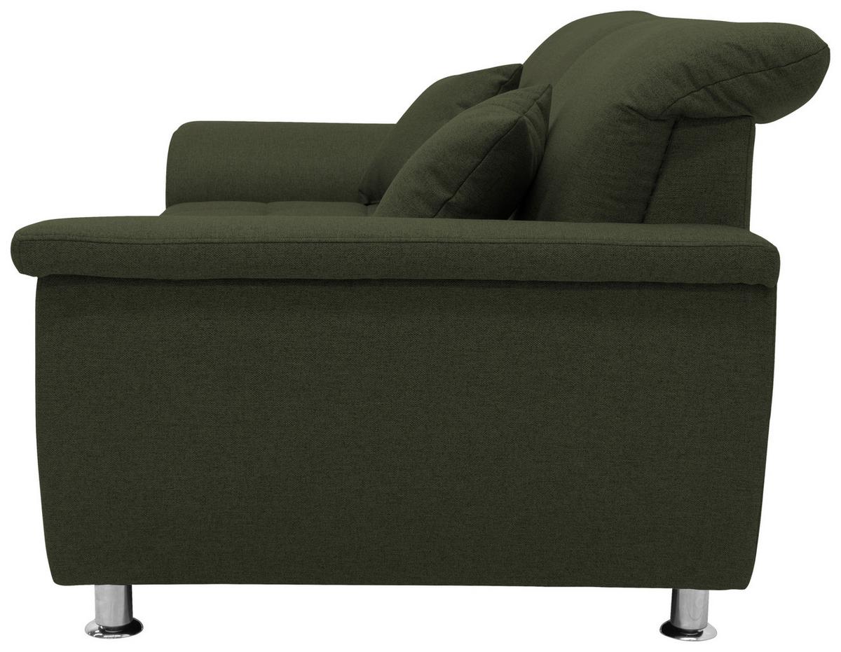2-Sitzer-Sofa Franzi Armlehnen Grün Webstoff - Chromfarben/Grün, KONVENTIONELL, Textil (190/81/97cm) - MID.YOU