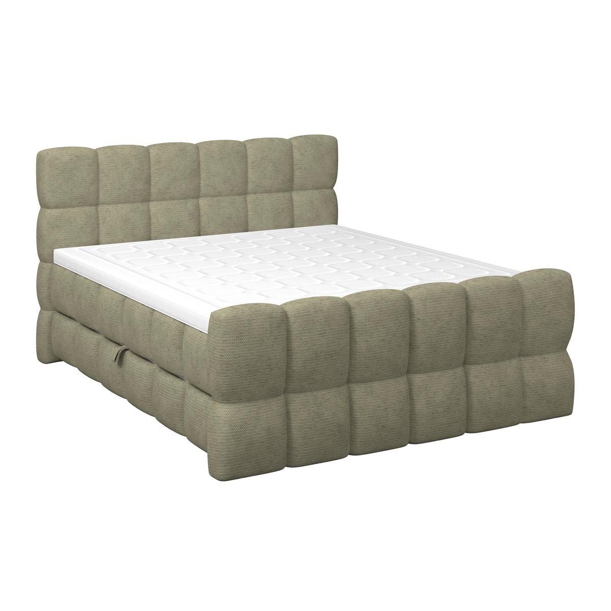 Boxspringbett Brisbane inkl. Bettkasten 160x200 - Schwarz/Grün, Trend, Holz/Holzwerkstoff (160/200cm) - Sembella