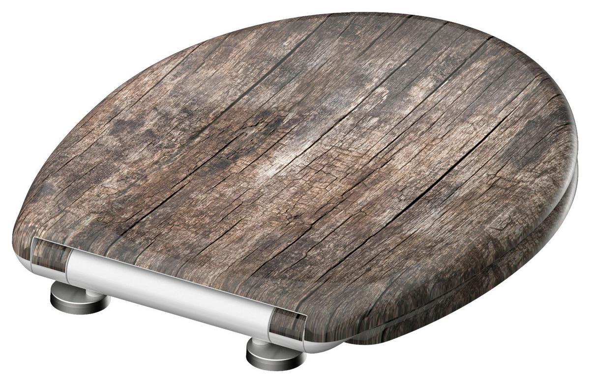 WC-Sitz braun mit Absenkautomatik, B: 37,5cm - Braun, KONVENTIONELL, Kunststoff (37,5/45,5/2,5cm)
