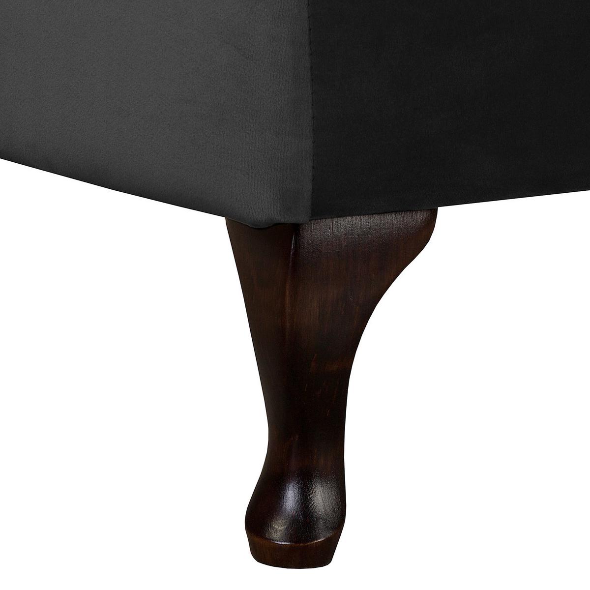 Récamiere Pako Schwarz B: 185cm - Schwarz/Braun, Design, Textil (185/93/75cm) - Livetastic