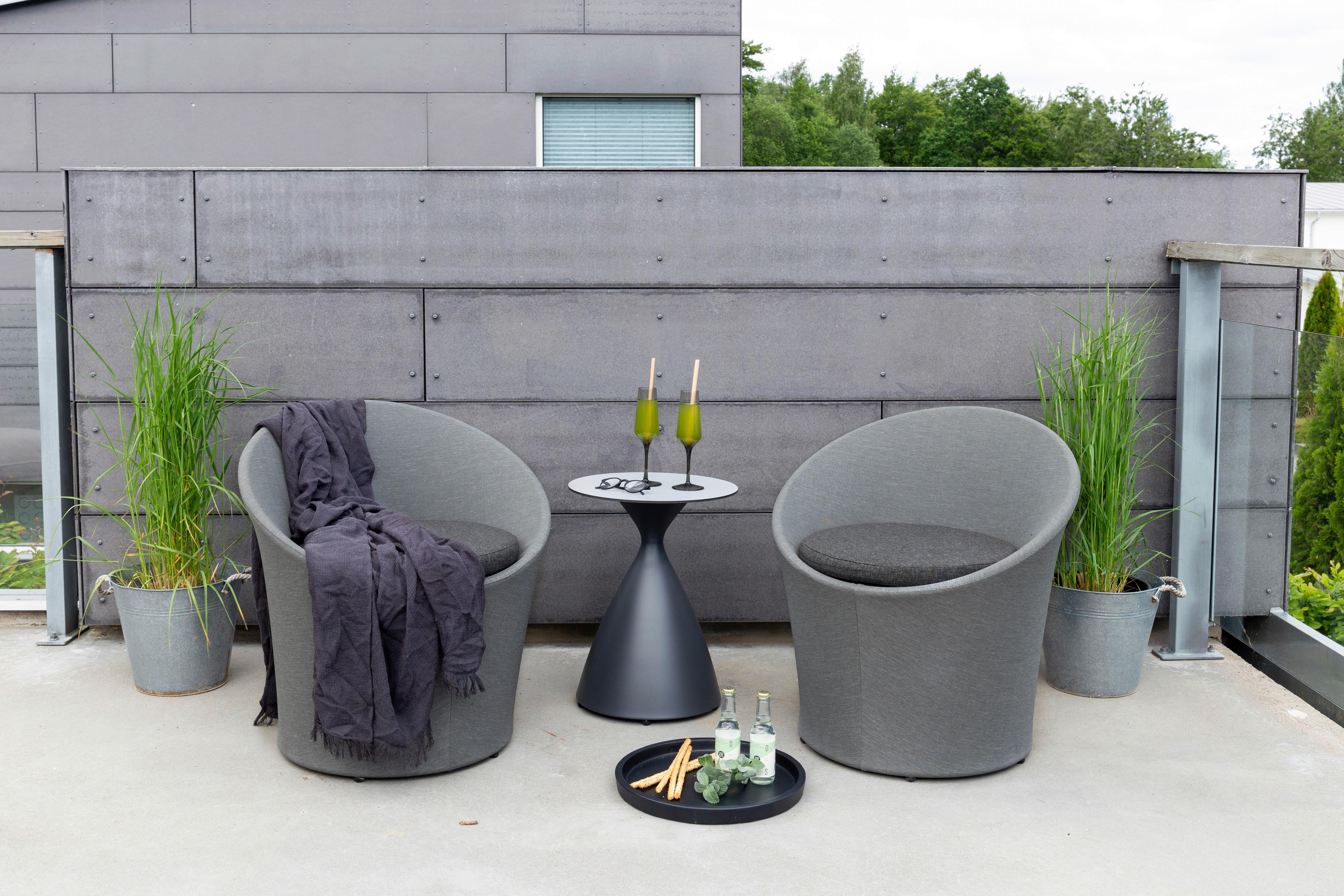 Gartenset Spoga - Grau, KONVENTIONELL, Textil/Metall - Gardenson