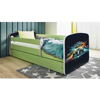 Kinder-/Juniorbett Babydreams Weiß/Grün B: 80cm - Birkefarben/Weiß, MODERN, Holz/Holzwerkstoff (80/160cm) - MID.YOU