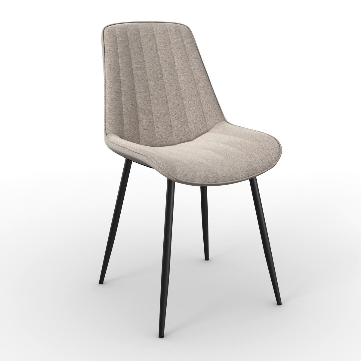 Jídelní set Eolona, 120cm - černá/krémová, Moderní, kov/kompozitní dřevo (120/76/120cm) - Bessagi Home