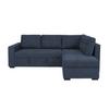 Rohová sedačka DON, oboustranná, tmavě modrá - černá/tmavě modrá, Design, kov/dřevo (248/172cm)