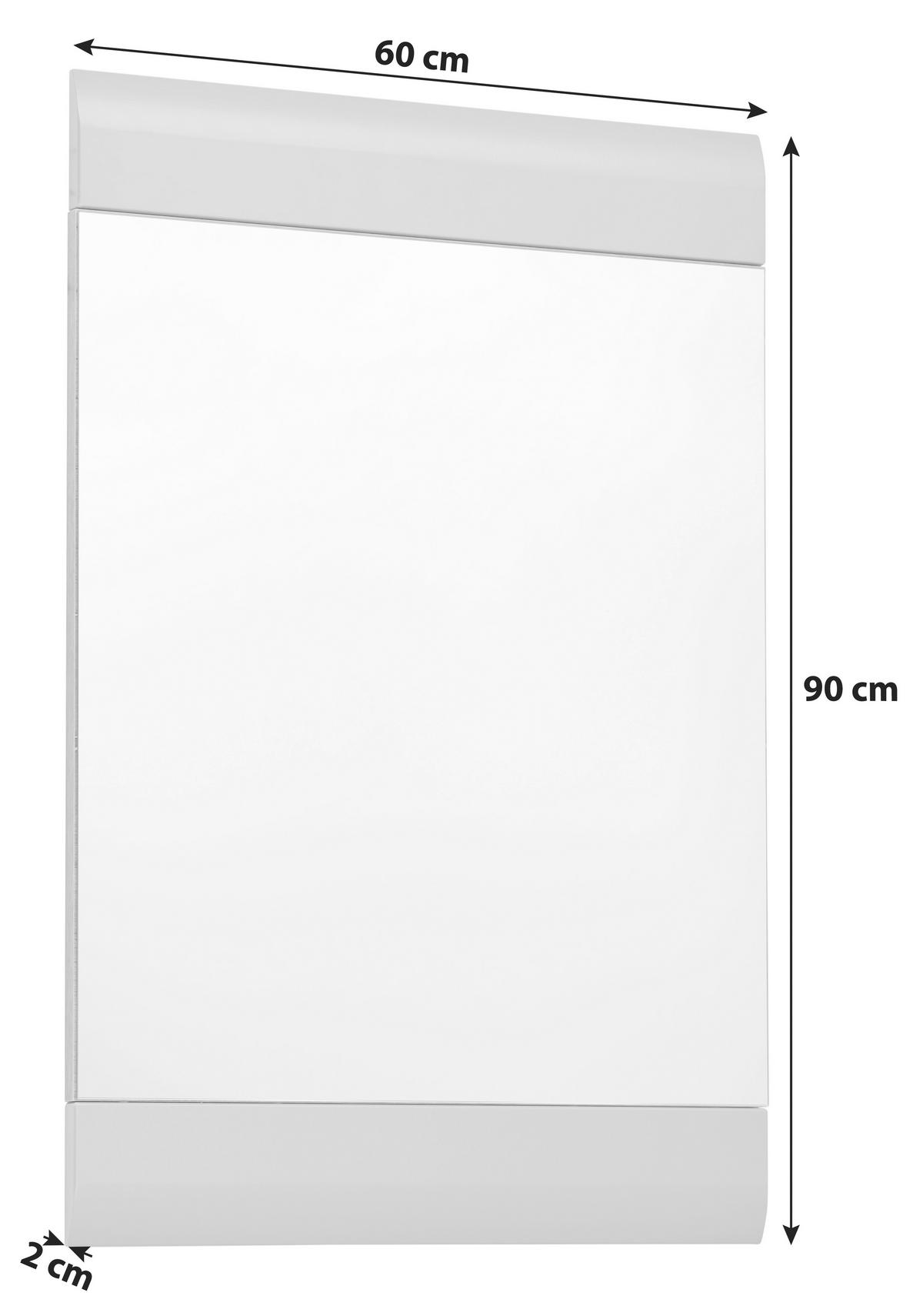 Garderobenspiegel Auris BxH: 60x90 cm Teilverrahmt Grau - Grau, MODERN (60/90/2cm) - Luca Bessoni