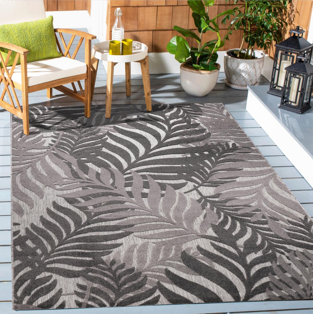 Outdoorteppich Floral - Grau, LIFESTYLE, Textil (240/330cm)