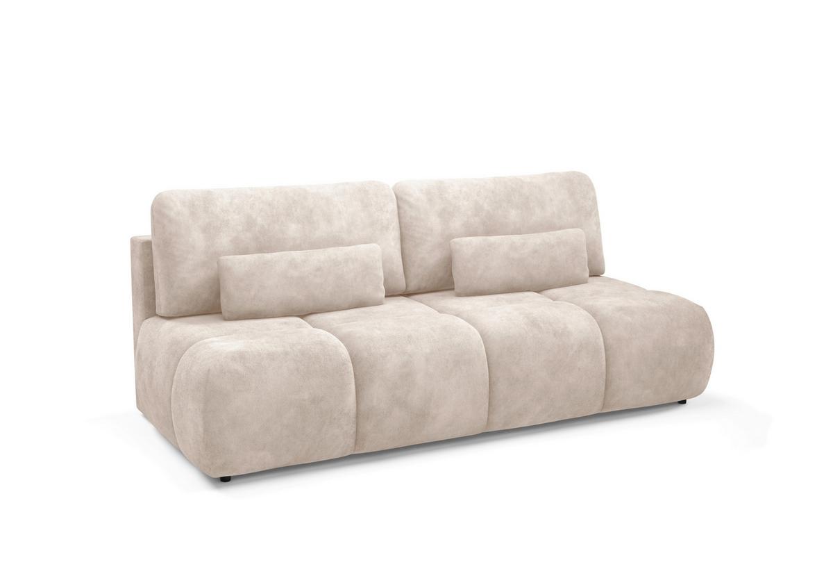 Schlafsofa Maron Beige B: 219cm - Beige/Schwarz, Design, Textil (219/94/110cm) - Livetastic