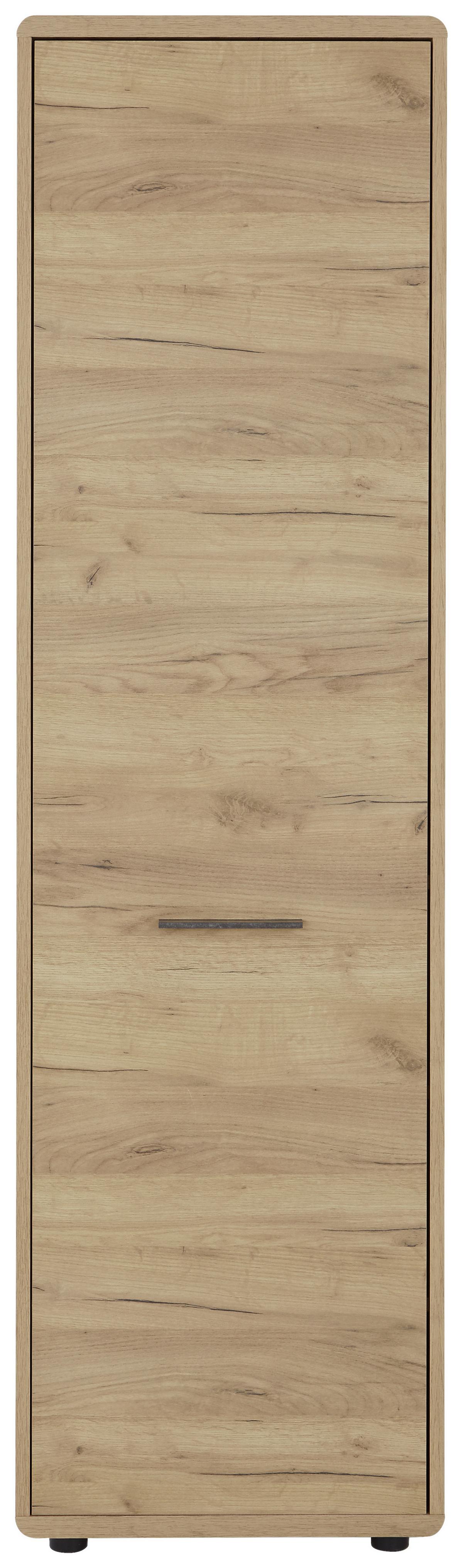 Skříň na odev FONTANA - barvy dubu/černá, Moderní, kompozitní dřevo/plast (54/198/32cm)