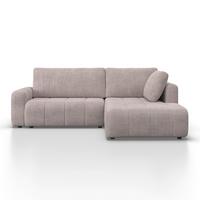 Sedacia súprava GIA, pravá, svetlosivá - čierna/svetlosivá, Modern, drevo/textil (261/197cm) - Bessagi Home