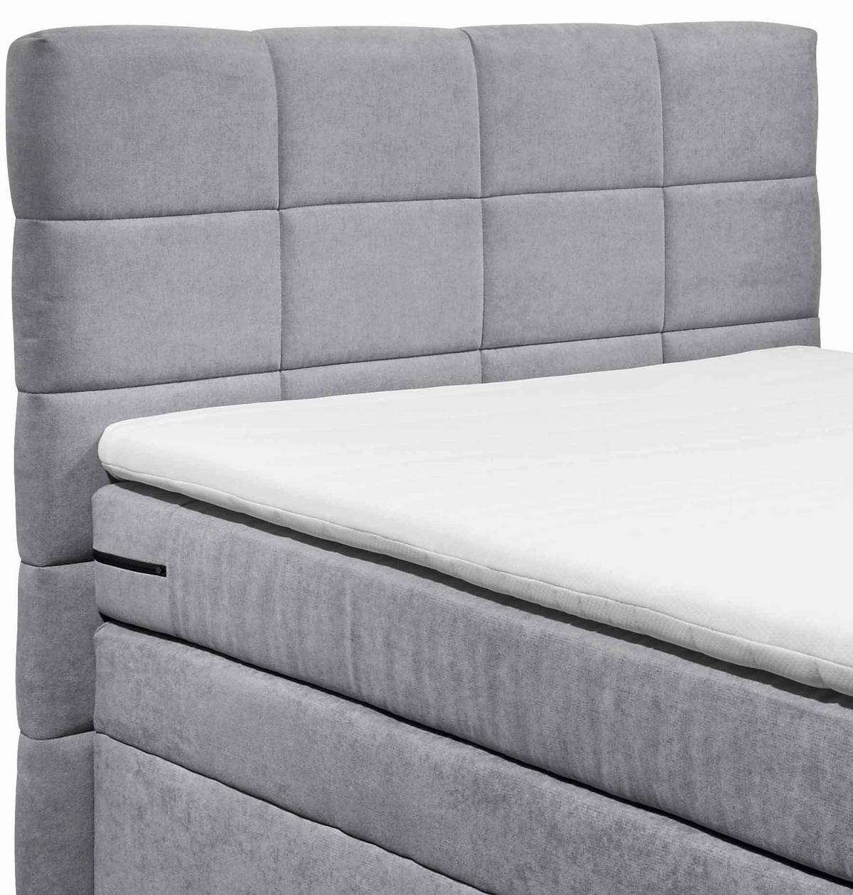 Boxspringbett Mit Topper & Bettkasten 120x200 Tacoma 3 - Hellgrau, KONVENTIONELL (120/200cm) - MID.YOU