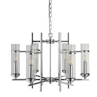 Hängeleuchte 3096-6cc - Chromfarben, Design, Glas/Metall (60/60/42cm)