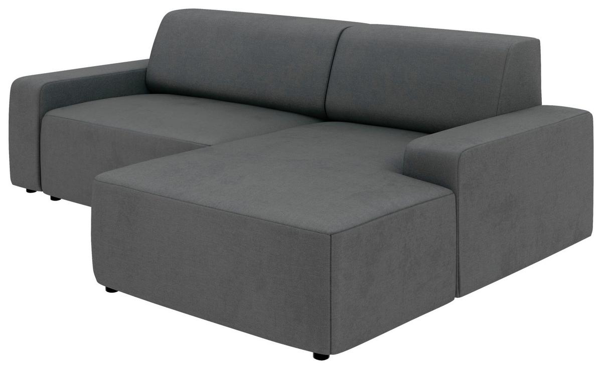Ecksofa Wien Anthrazit S: 246x162 - Anthrazit/Schwarz, MODERN, Textil (246/162cm) - Trendmanufaktur